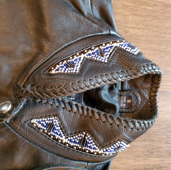 Leather embellished motorcycle jacket - Picture 8 of 9